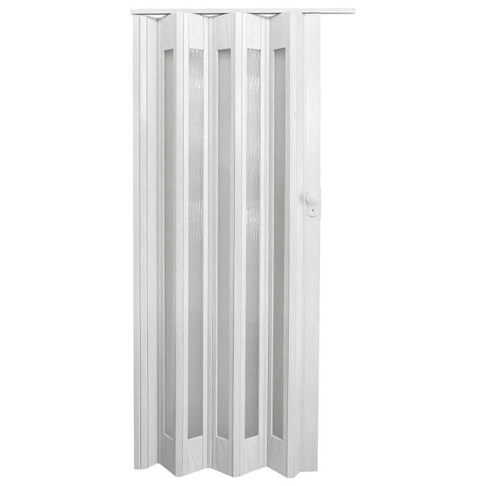 FORTE Porte Pliante Accordèon En PVC Cerisier Verre Clair 88,5x214cm Mod. Luciana