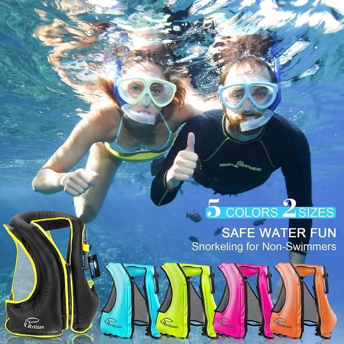 Adulte Unisexe Portable Gonflable Tuba Gilet pour la Plongee Gilet de Sauvetage Adult Gilet de Natation Ideal pour Les Spor 73 Cdiscount