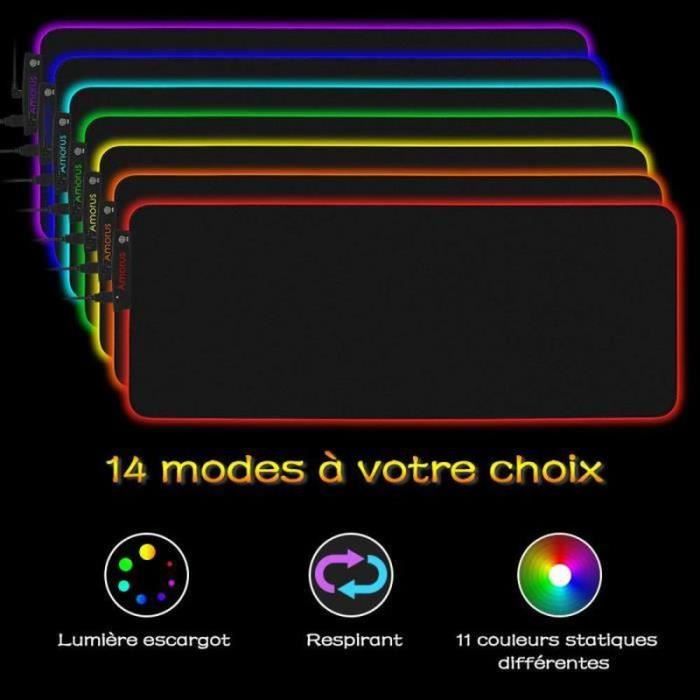 Tapis de souris gamer XXL avec rétro-éclairage RGB - Spirit of