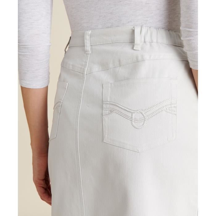 Jupe Damart Jupe toile extensible Gris clair Gris clair
