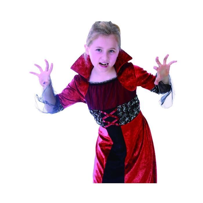 Costume enfant fille vampire robe rouge et noir - Costume enfant - Halloween