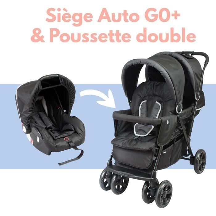 Poussette Double 2 En 1 Pour Jumeaux Des La Naissance Cosy Siege Auto Gr0 Inclus Pliable Avec Habillage Pluie Et Grand Pa J160 Cdiscount Puericulture Eveil bebe