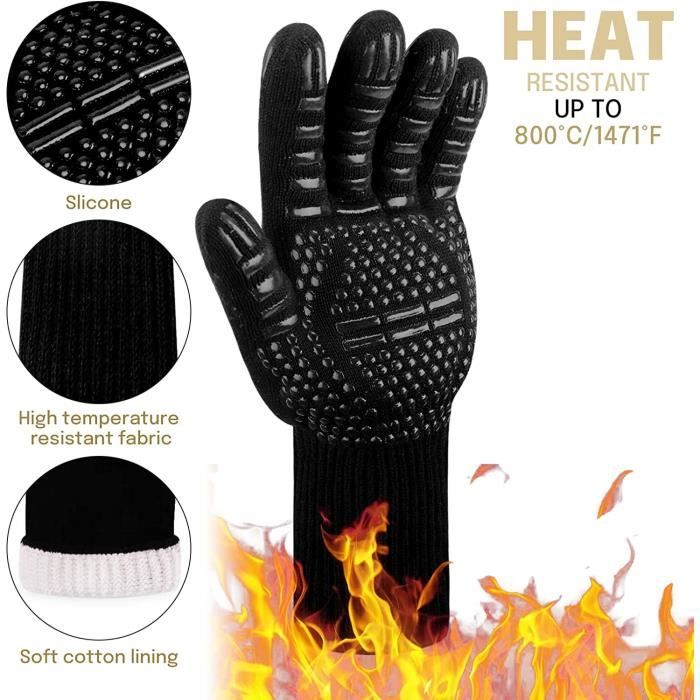 Gants de four résistants à la chaleur jusqu'à 300 °C, gants de cuisson,  gants de
