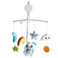 Mobile musical pour lit bébé Cloche de lit Rotatif Amovible jouet animaux -Panda-2