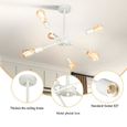 Zaku Plafonnier Industriel - 6 Luminaire E27 - Suspension Vintage en Metal Blanc- pour Chambre à coucher Salon (Sans ampoules)-2