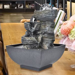 Fontaine à Cascade D'Intérieur - Alimentée Par Pile - Décoration Bureau 17x11x9 Cm