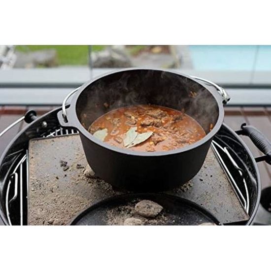 Marmite Hollandaisse BBQ-Toro Série Alpha - Fonte Pré-culottée - Cuisson Au Charbon - 7.2L (DO9A)