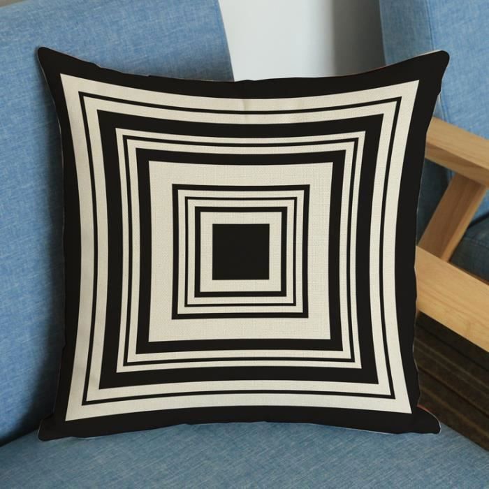 Lot De 2 Taies D'oreiller Décoratives 50x50 Cm - Motif Géométrique Doux, Tissu Polyester, Fermeture éclair Invisible