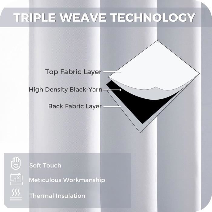 Rideaux Salon Moderne 240 X 250 Cm Isolant Anti Froid Chaleur