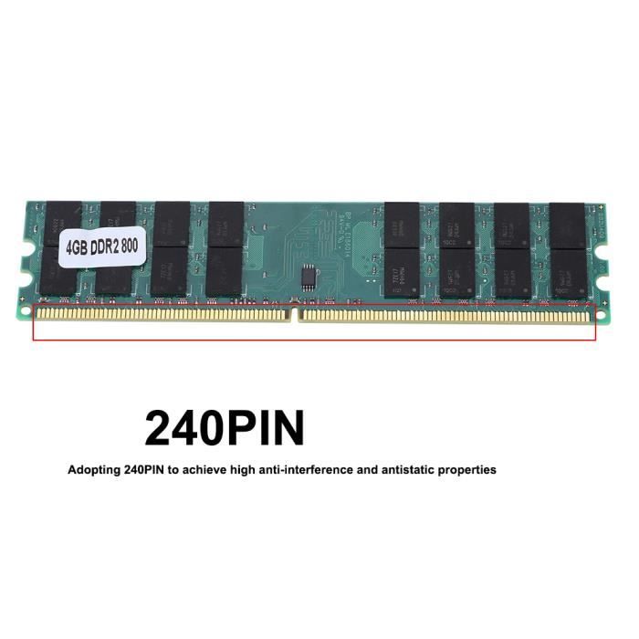 4GO Mémoire RAM DDR2 PC2-6400 240PIN 800MHz Desktop PC AMD Système -TUN - Informatique