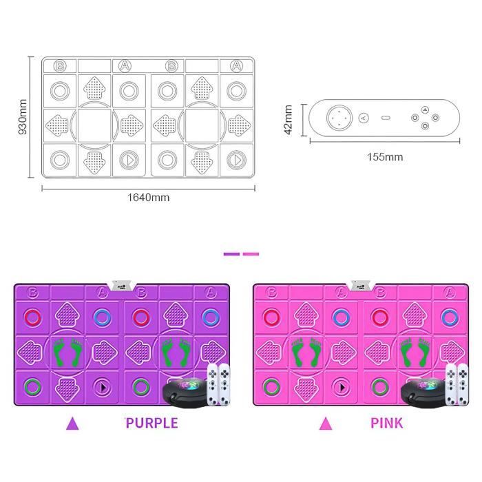 Tapis de danse - Caméra HDMI HD AR - 100 morceaux de musique - 3 modes de danse - 2 poignées - Double usage TV et ordinateur - Rose - Jeux - Jouets