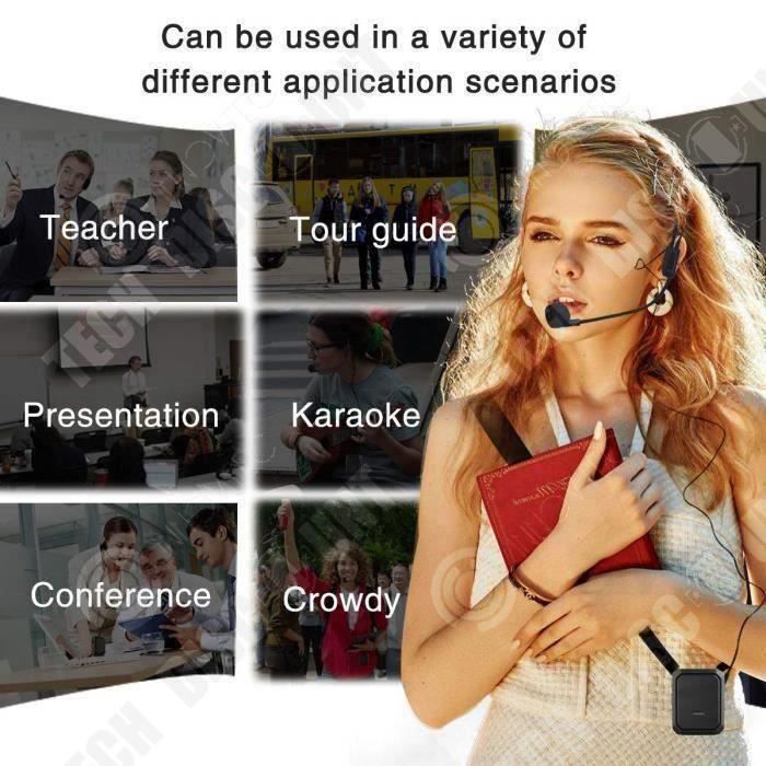 Ampli Voix Portable Vvikizy Avec Micro Casque - 3 Pouces, 2200mAh - Pour Profs, Guides Et Présentations