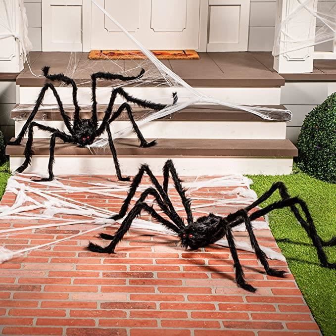 200Cm Araignée D'Halloween, Jambes Réglables, Décoration D'Halloween