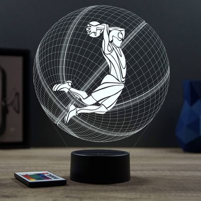 JHXLAMP Veilleuse de baseball 3D pour fans de sport, lampe de chevet 3D, lampe décorative à 16 couleurs changeantes avec télécommande et touche intelligente, cadeaux pour Noël, Saint-Valentin