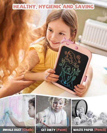 Tablette D’écriture LCD Licorne 8,8 Pouces – Doodle Board Avec Verrouillage, éducatif – Cadeau Fille Garçon Dès 2 Ans