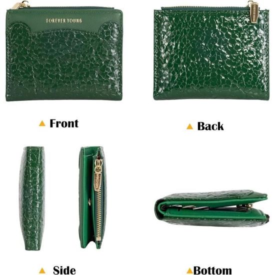 Portefeuille Femme Petit Format En Cuir PU - Avec Fermeture éclair, Porte-cartes Et Compartiment à Pièces (blanc)