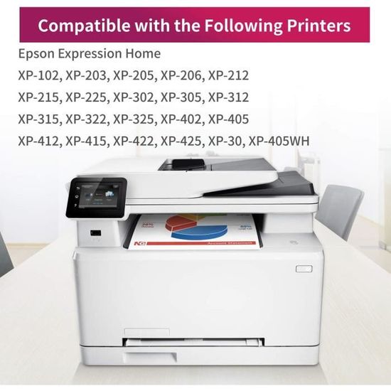 Uoopo 18XL Compatible pour Cartouche dencre Epson 18 XL avec Epson Expression Home XP-202 XP-205 XP-215 XP-225 XP-305 XP-315 XP-322 XP-325 XP-405 XP-415 XP-425