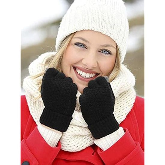 Gants tactiles homme Chauds Tricot en Laine pour le cyclisme la