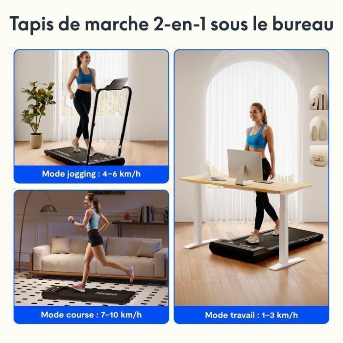 Tapis De Marche FlexiSpot – 1 à 6 Km/h, 120 Kg Max, écran LED, Télécommande, Pliable Et Compact, Pour Maison Et Bureau (gris)