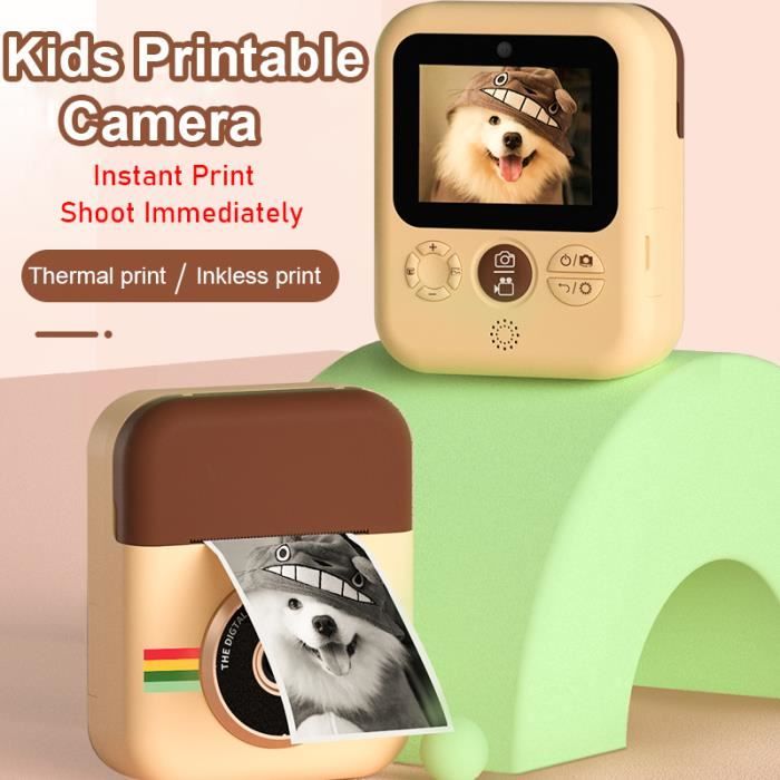 Enfants Instant Camera Print Camera Hd1080p Video Photo Digital Camera avec papier  d'impression pour enfants Anniversaire Cadeau de Noël