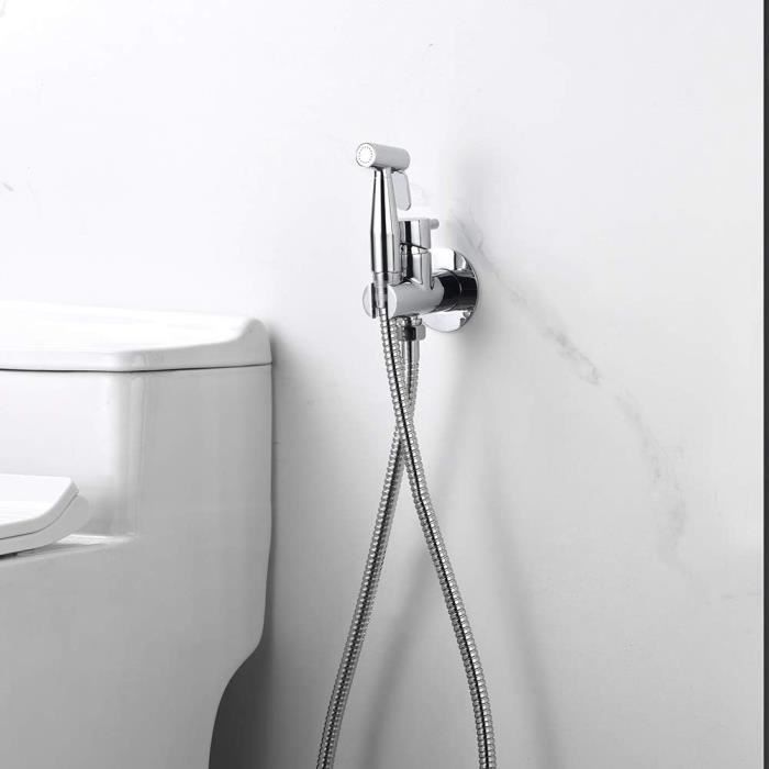 Kit Douchette anti-calcaire hygiénique encastrée WC ou Bidet Salle