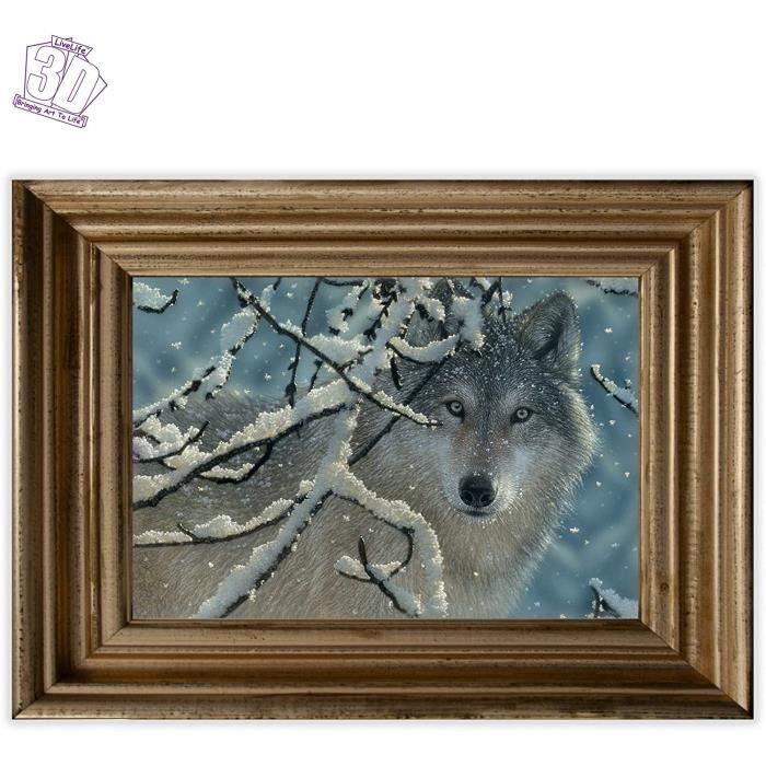 3D LiveLife Lenticular Wall Art Prints - Winter Wolves from Deluxebase. Unframed 3D Wolf Poster. A perfect wall filler. Original artwork licensed from renowned artist, David Penfound