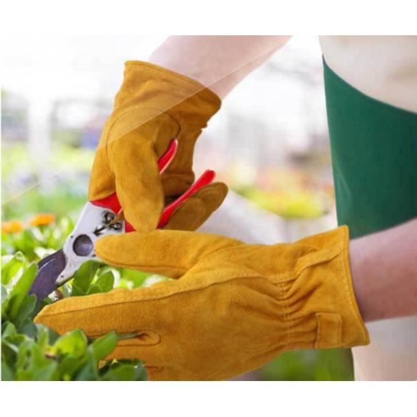 Cuir Gants de Travail pour Jardinage/Coupe/Construction/Moto