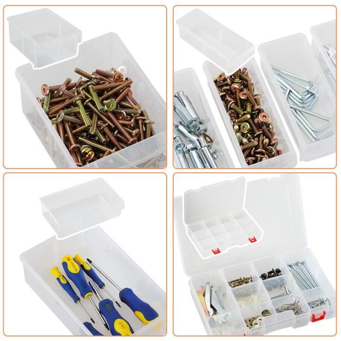 Organiseur 39 tiroirs Boîte de rangement extensible avec étiquettes Casier  à vis outils petites pièces Maison atelier
