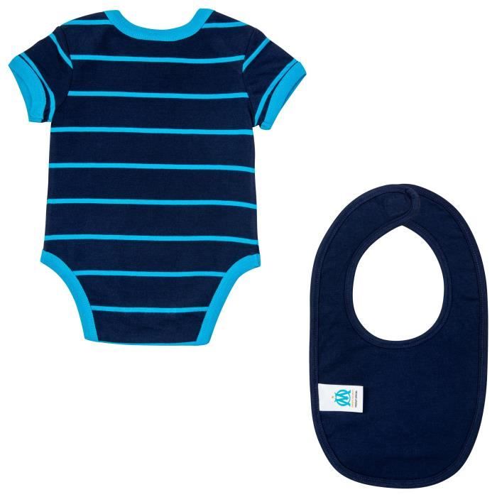 Body + Bavoir Bébé OM – Collection Officielle Olympique De Marseille, Coton