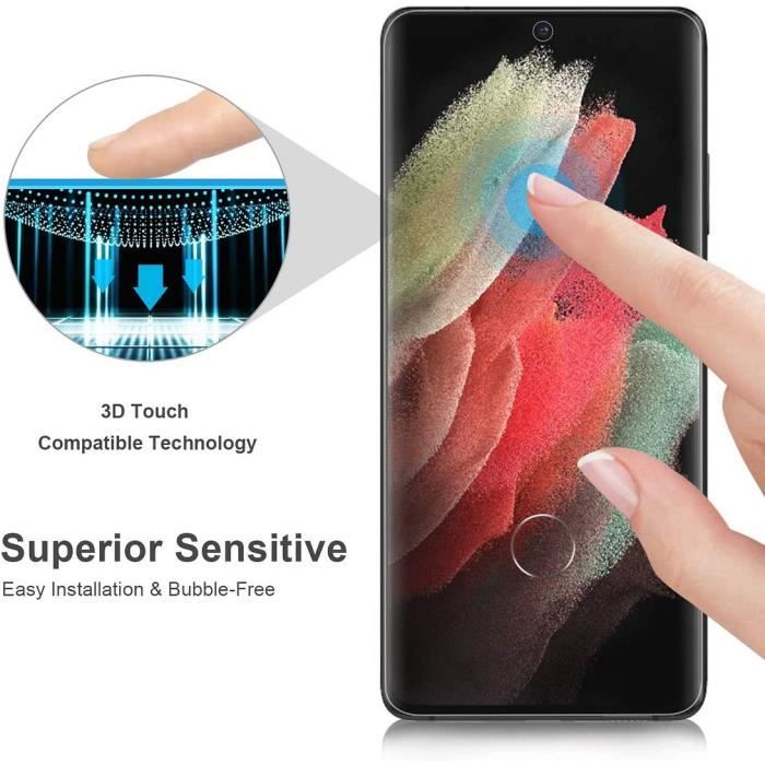 Lot 2 Verre Trémpé 3D Pour Samsung S21 Plus (6.7) Noir Protection écran  Anti-Huile Vitre Protecteur Anti-Choc Anti Rayures - Cdiscount Téléphonie