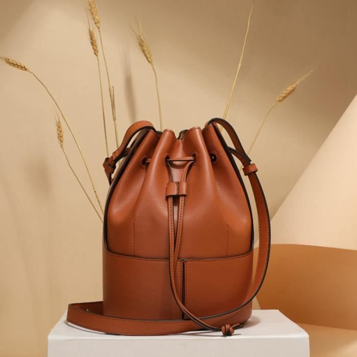 Sac Seau en Cuir pour Dames Sac Main pour Femme Sac