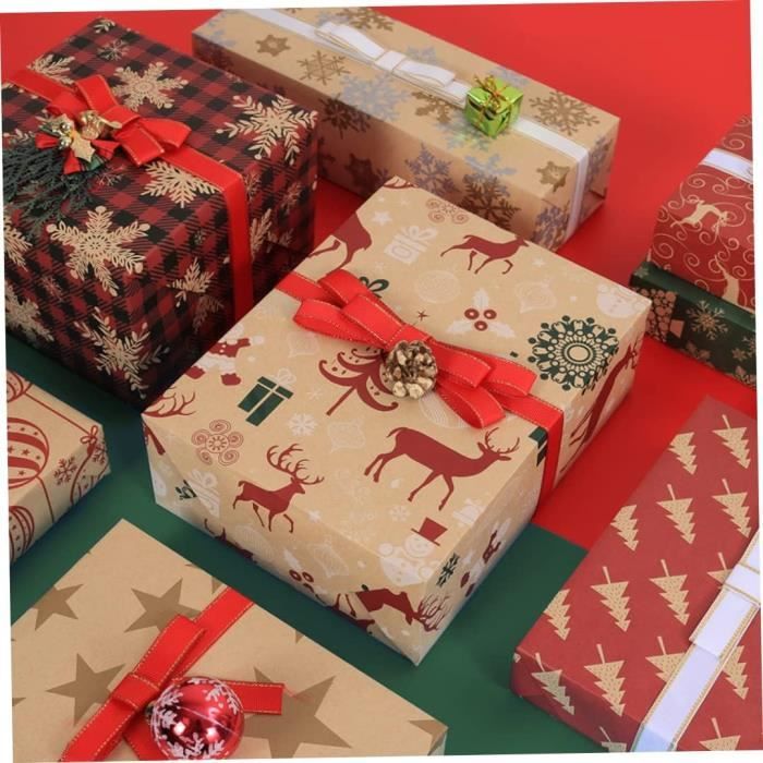 Boîte Bûche de Noël  Emballage festif en kraft pour fêtes de fin d'année