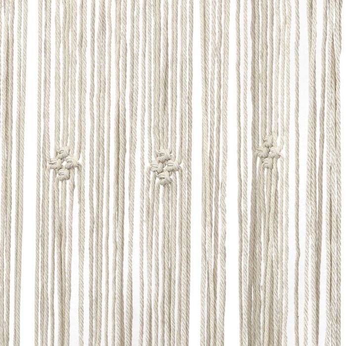 1 Panneau De Rideaux Bohème En Coton Et Lin Avec Pampille Noire Pour Salon, Chambre à Coucher (blanc, 150 X 180 Cm