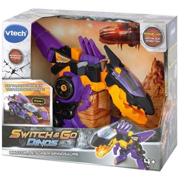 Jouet Dinosaure Transformable VTech - Oxor | Thérizinosaure → Voiture Police | Sons & Lumières | Dès 4 Ans