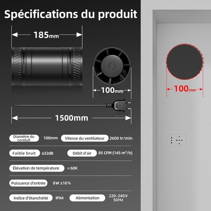 Ventilateur Motorhome Ventilateur D'aération 12V Pour Camping-car - Silencieux Et Performant - Installation Facile Accessoire Camping