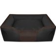 BedDog BRUNO, lit pour chien , Panier corbeille, coussin de chien [XXXL env. 150x110cm, BLACK-FIELD (noir/brun)]-0
