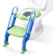 Réducteur de Toilette Enfant Pliable et Réglable - PUDDINGTreg - Blue - Marches Larges - Confortable-0