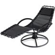 Casaria Chaise longue de relaxation Eve anthracite en acier laqué Fonction bascule Chaise Fauteuil de jardin à bascule-0