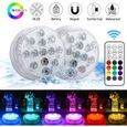 Lampe submersible de LED eTakin® - 16 couleurs RGB - IP68 étanche - 2 pack-0