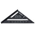 Zerone Règle triangulaire Triangle Ruler 7in Carpenter Square Aluminium Portable Outil de mesure du travail du bois pour le-0