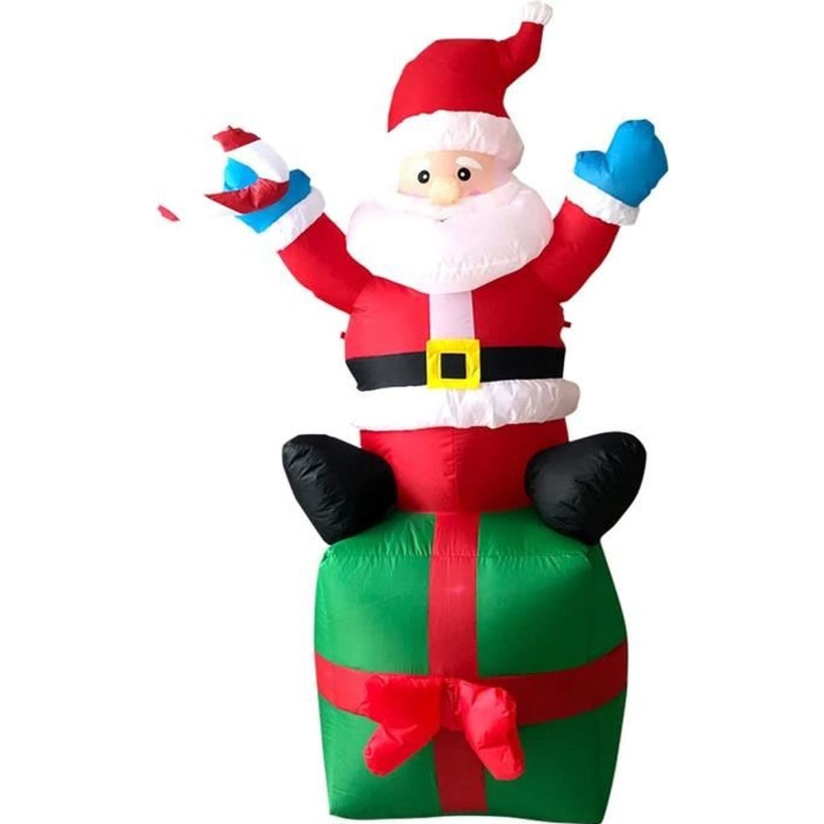 Père Noël Escalade Gonflable 6 Pieds - Avec Sac Cadeau - Décor De Noël Suspendu