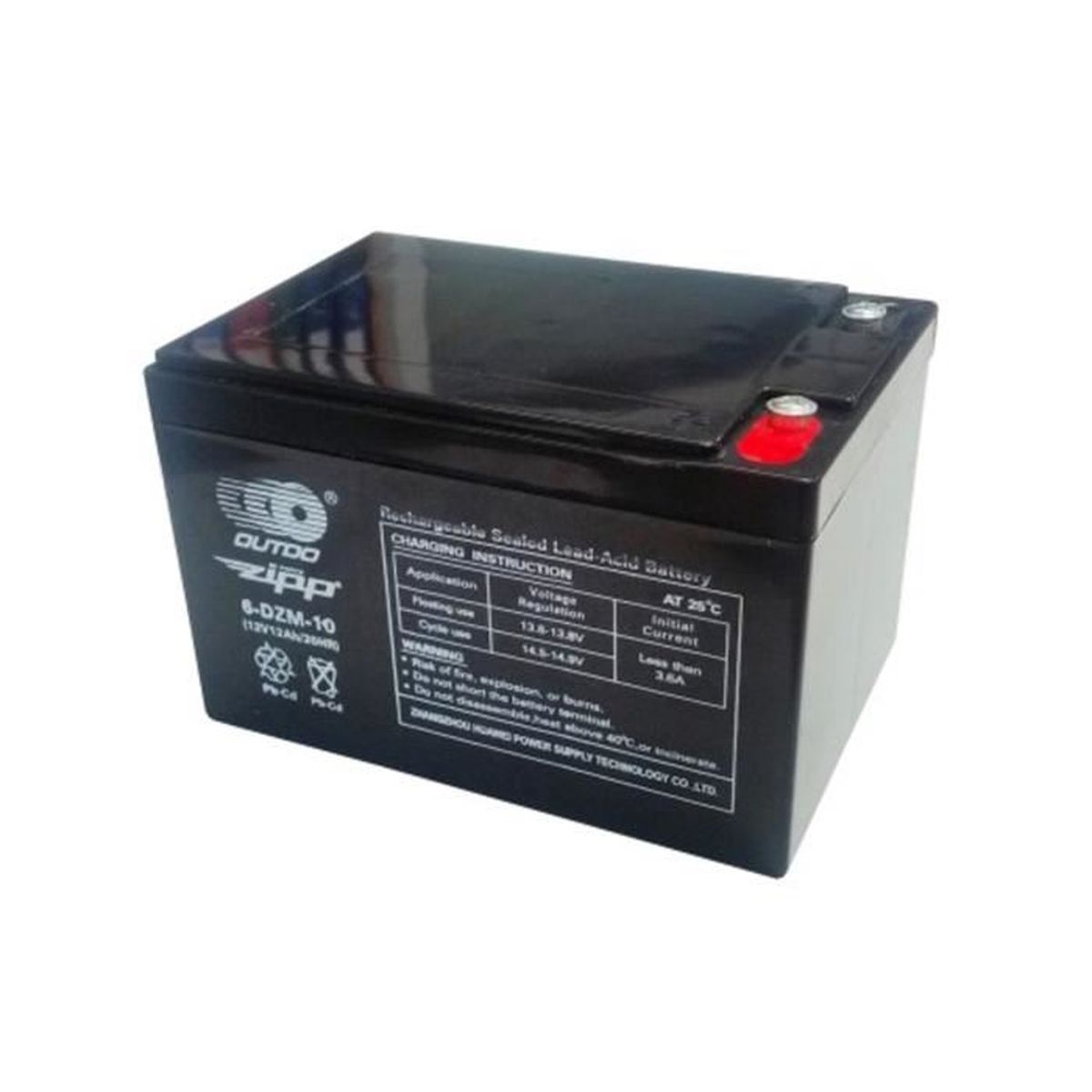 Batterie gel rechargeable 12V 12Ah AGM 6DZM10 sans entretien ECROSS