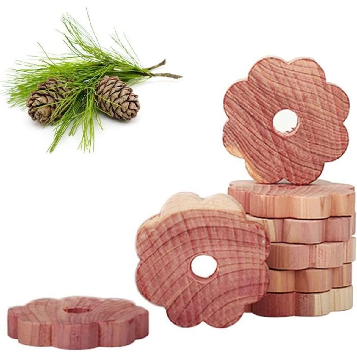 32 Anneaux En Bois De Cèdre Anti-mites - Répulsif Naturel Pour Armoires, Vêtements, Sans Produits Chimiques