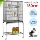 Yaheetech Cage Oiseaux 81 x 47 x 160 cm Volière Perruche Perruquet Canaris sur Roulettes avec Support Détachable