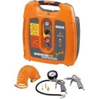 Compresseur d'air - REVOLUTION'AIR - Squirrel 6L 1,5HP - Prêt à l'usage - Orange et gris