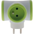 WATT&CO Bloc prise Triplite 3x16A rotatif Vert