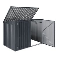 Cache poubelle avec toit rabattable pour 2 poubelles 173 x 101 x 131 cm