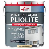 Peinture hydrofuge pliolite façade mur crépi - ARCAFACADE PLIOPROTECT  Jaune Paille (Ral 085 90 30) - 10L (+ ou - 80m² en 1 couche)