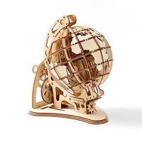 Puzzle Maquette globe terrestre en bois 3D DIY Mécanique Entraînement