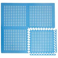 Tapis Puzzle perforé pour piscine/douche - EYEPOWER - Bleu - 1cm épaisseur - antidérapant et imperméable